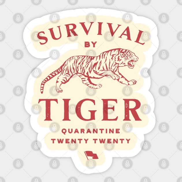 "Survival By Tiger" Tee Sticker by TGIM